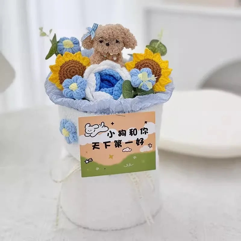 Handmade Crochet Rose and Sunflower Bouquet for Special Occasions