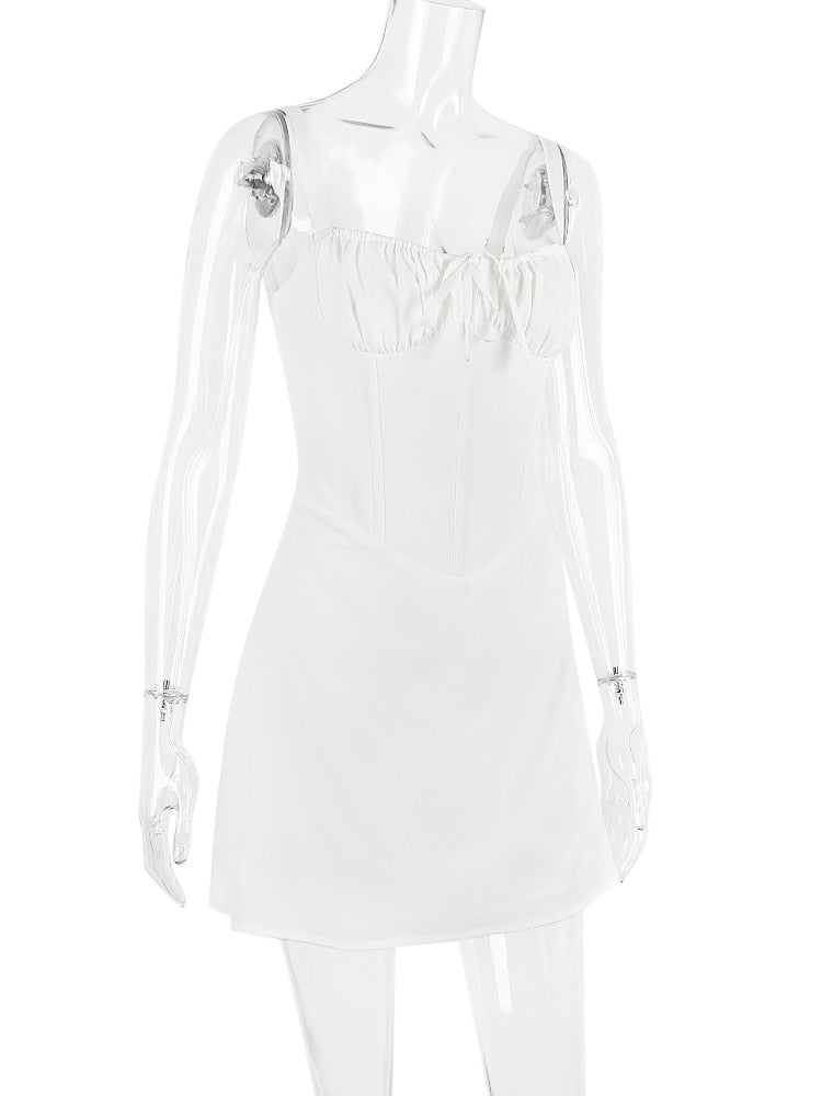 Strappy Corset Back Tie-Up Mini Dress