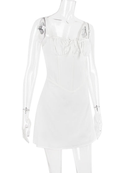 Strappy Corset Back Tie-Up Mini Dress