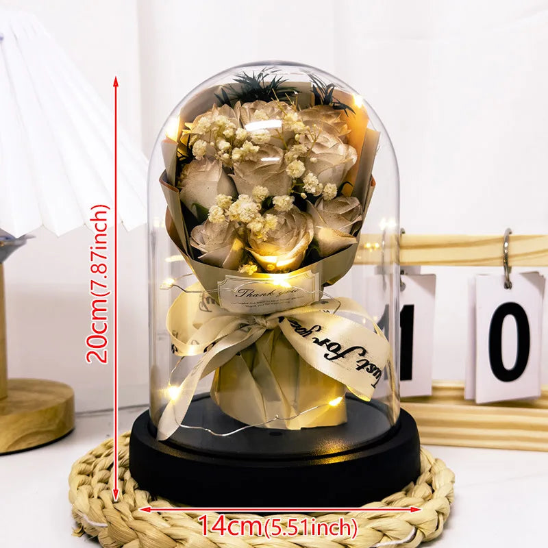 Eternal LED Rose Acrylic Dome Decor
