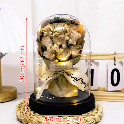 Eternal LED Rose Acrylic Dome Decor