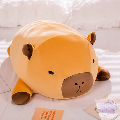 Fatty Long Capybara Plush Pillow - Kawaii Round Aquatic Cartoon Bolster Gift