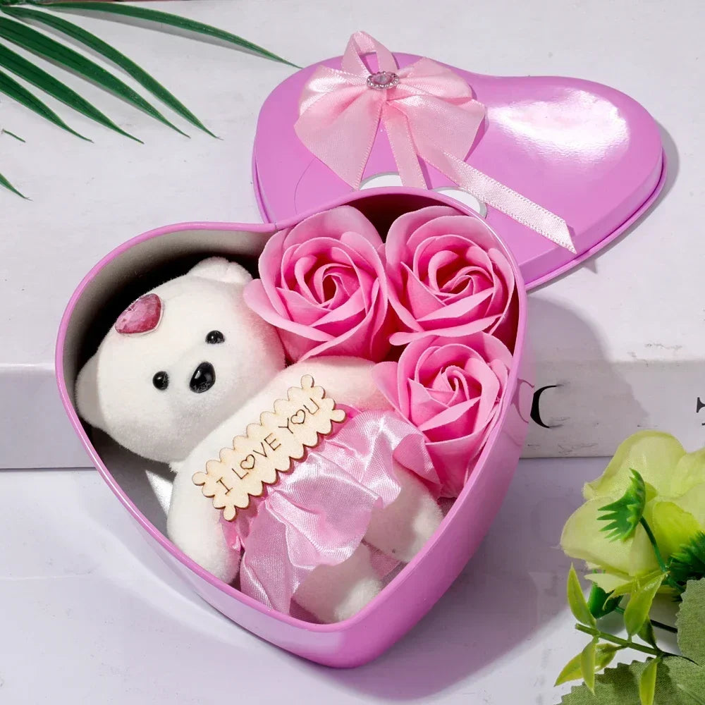 Rose Bear Soap Flower Gift Box