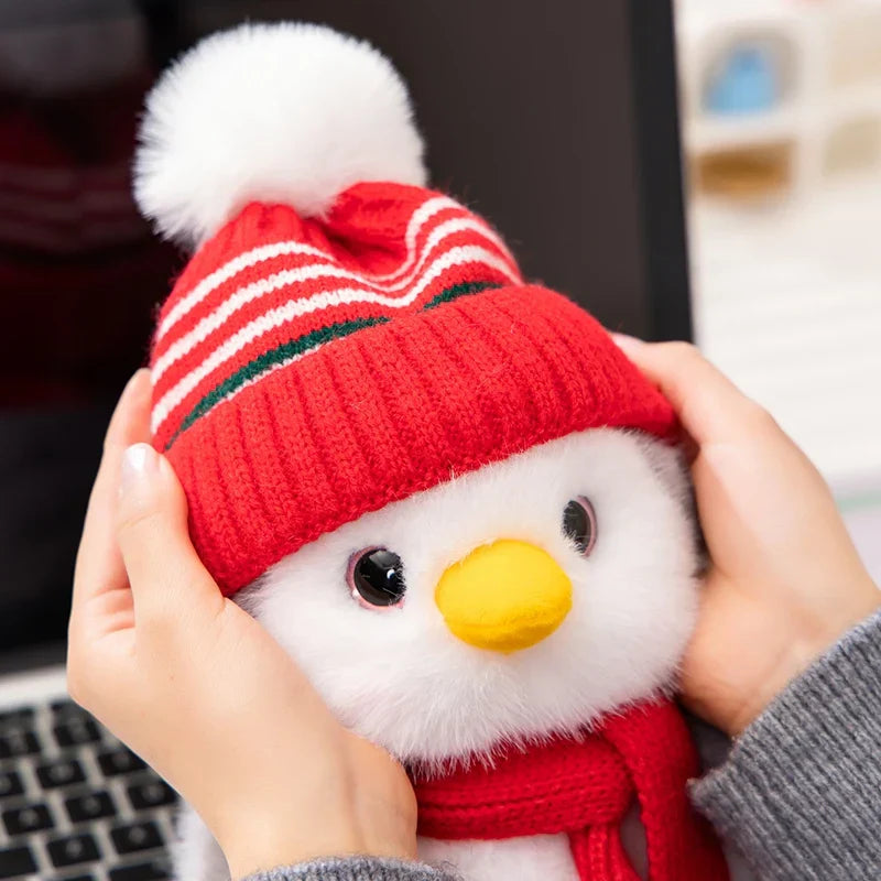 Couple Penguin Plush Pillow with Hat and Scarf