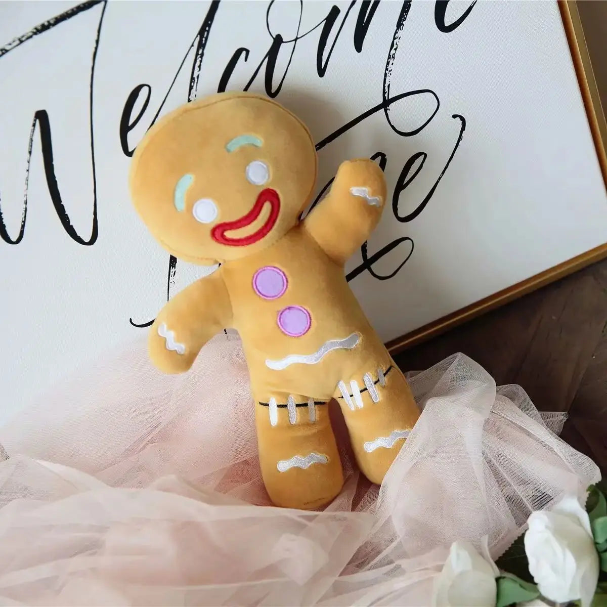 Gingerbread Man Plush Toy Soft Cookie Doll for Kids and Room Decor