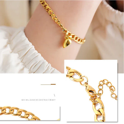 Magnetic Heart Couple Bracelet Set in Stainless Steel