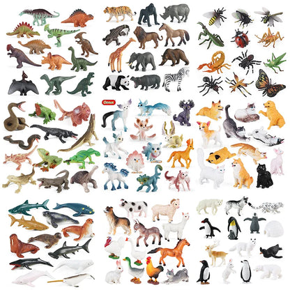 Montessori Miniature Lion Shark Horse Dinosaur Animals Model Set Action Figures