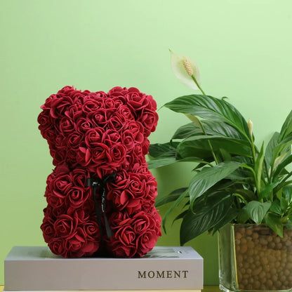 Eternal Rose Teddy Bear Artificial Floral Gift
