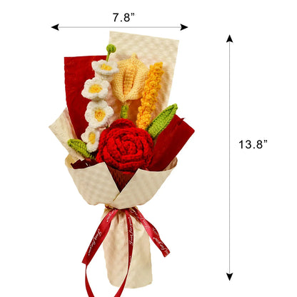 Handmade Crochet Red Rose Bouquet for Special Occasions