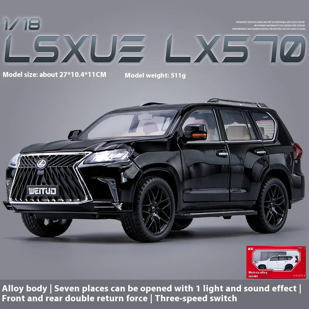 Large 1:18 Lexus LX570 Off-road SUV Metal Alloy Diecast Car