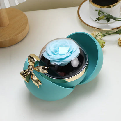 Round Eternal Rose Gift Box for Necklace, Ring, and Jewelry