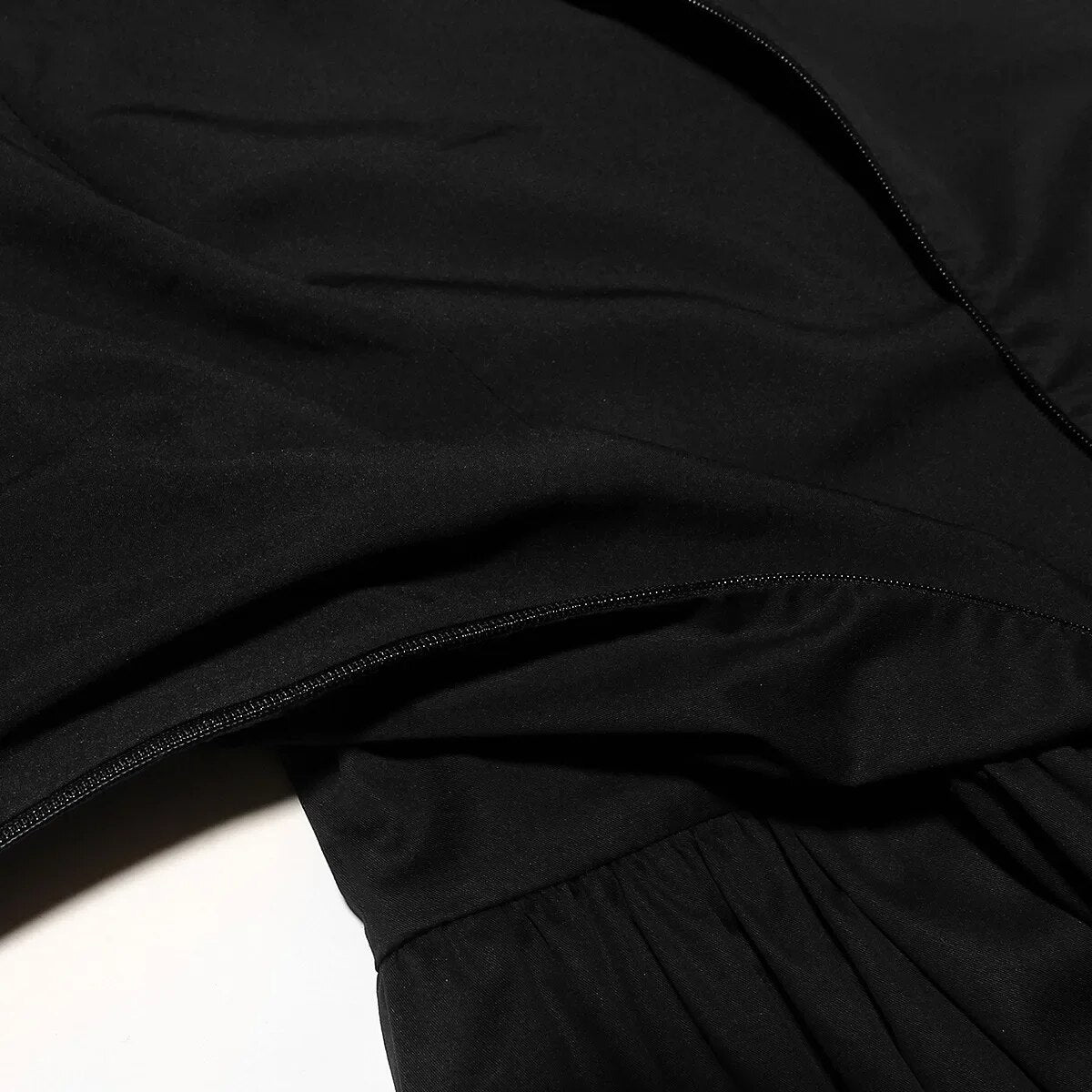 Black Off-Shoulder Frill Mini Dress
