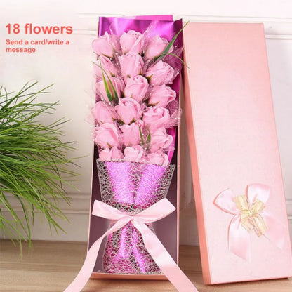 18PCS Soap Flower Bouquet Gift Box for Valentine's Day