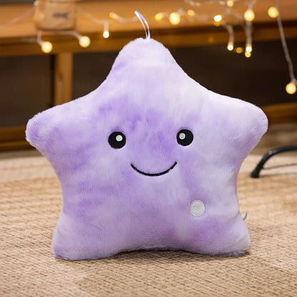 LED Star Plush Toy Soft Stuffed Star Pillow for Kids and Home Decor