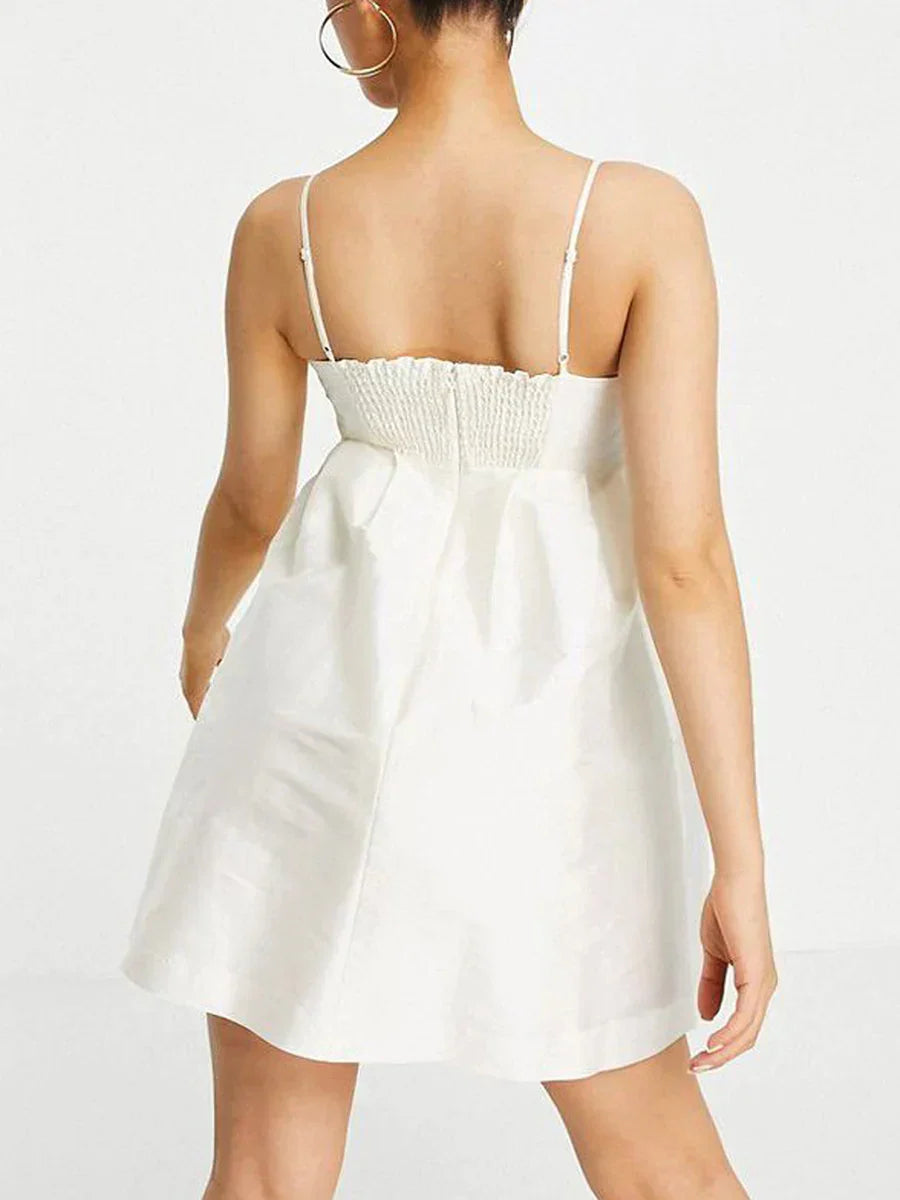 White Cami Bow Mini Dress