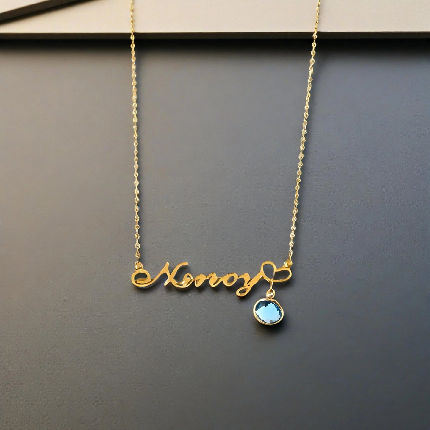 Personalized Name Necklace with Birthstone Pendant