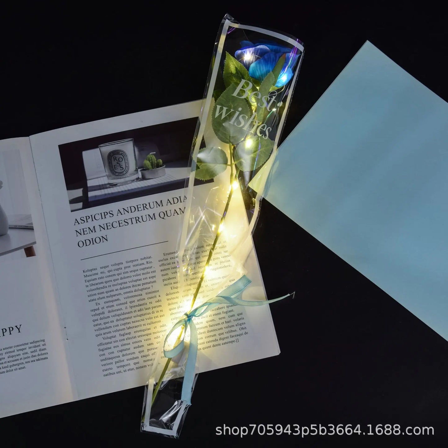 LED Light Up Rose Bouquet Decor