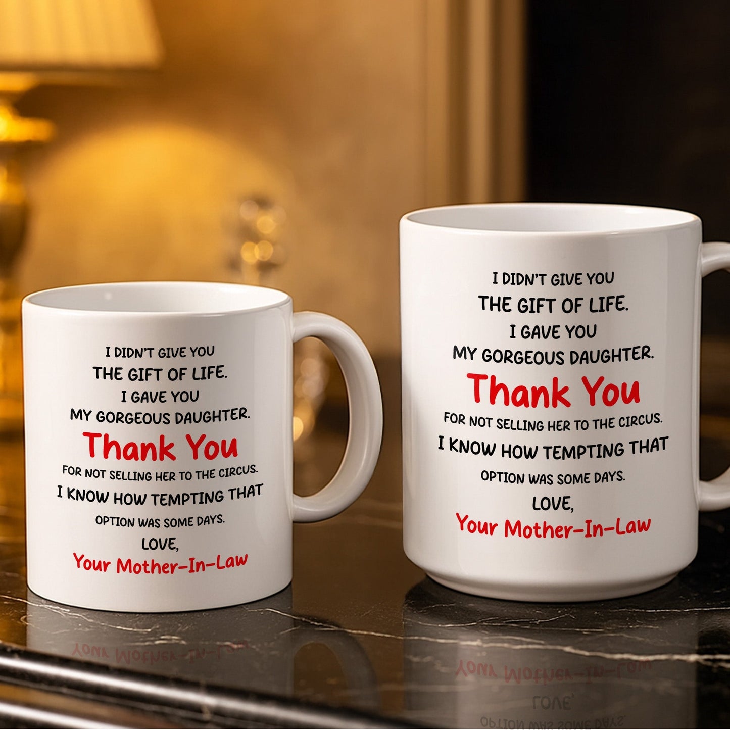 Thank You Son-In-Law For Not Selling My Daughter - Personalized Custom Coffee Mug - SILA007_MG