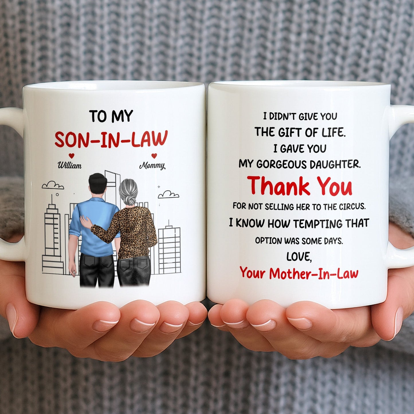 Thank You Son-In-Law For Not Selling My Daughter - Personalized Custom Coffee Mug - SILA007_MG
