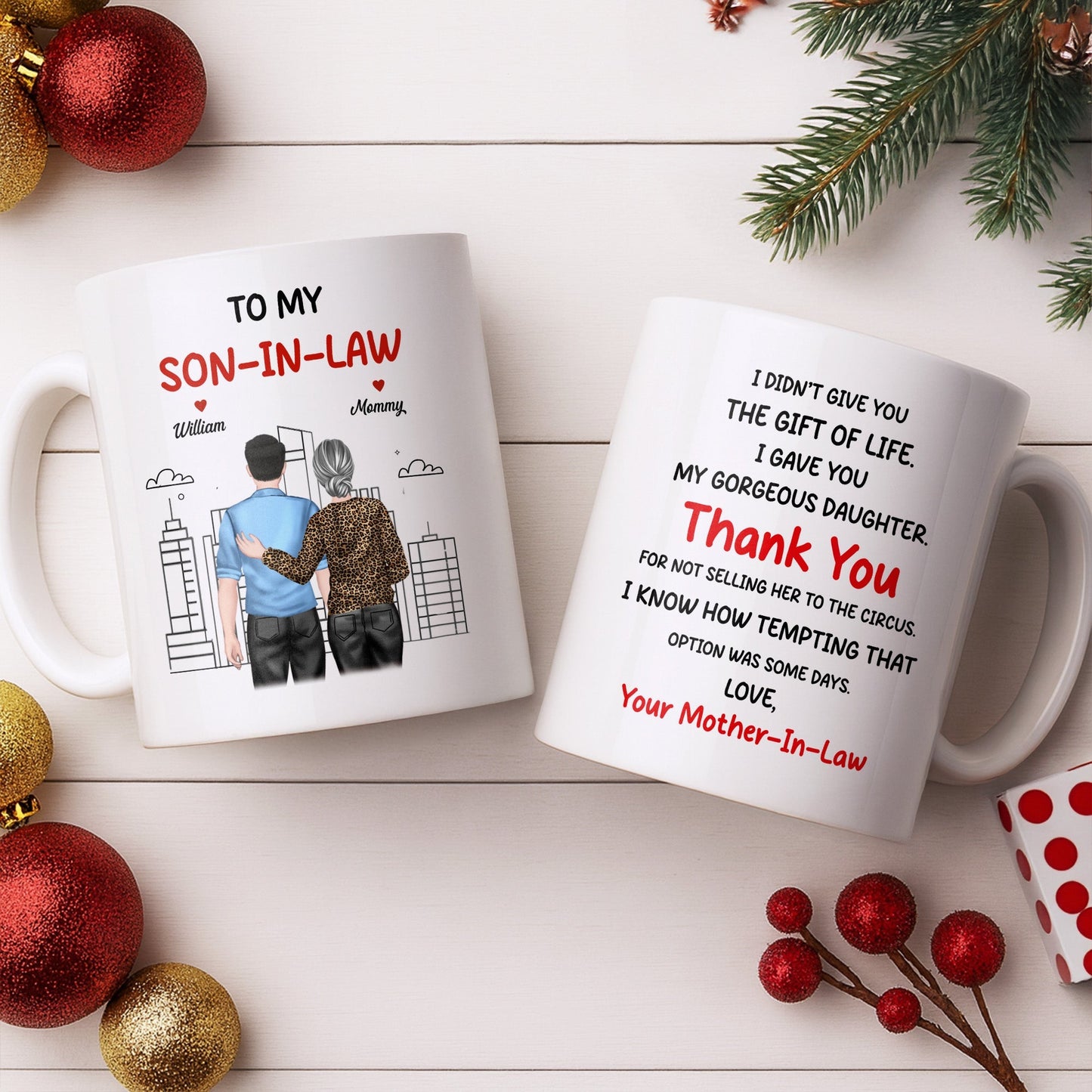 Thank You Son-In-Law For Not Selling My Daughter - Personalized Custom Coffee Mug - SILA007_MG