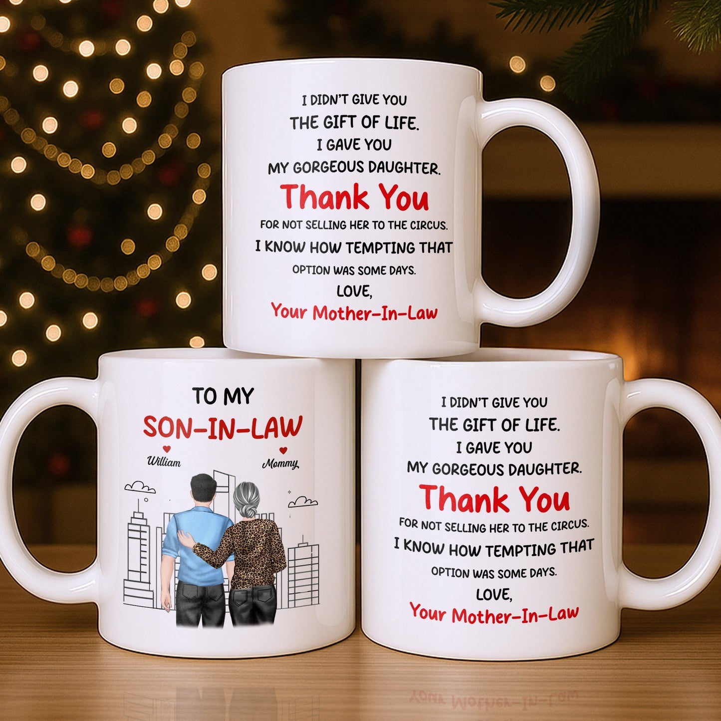 Thank You Son-In-Law For Not Selling My Daughter - Personalized Custom Coffee Mug - SILA007_MG