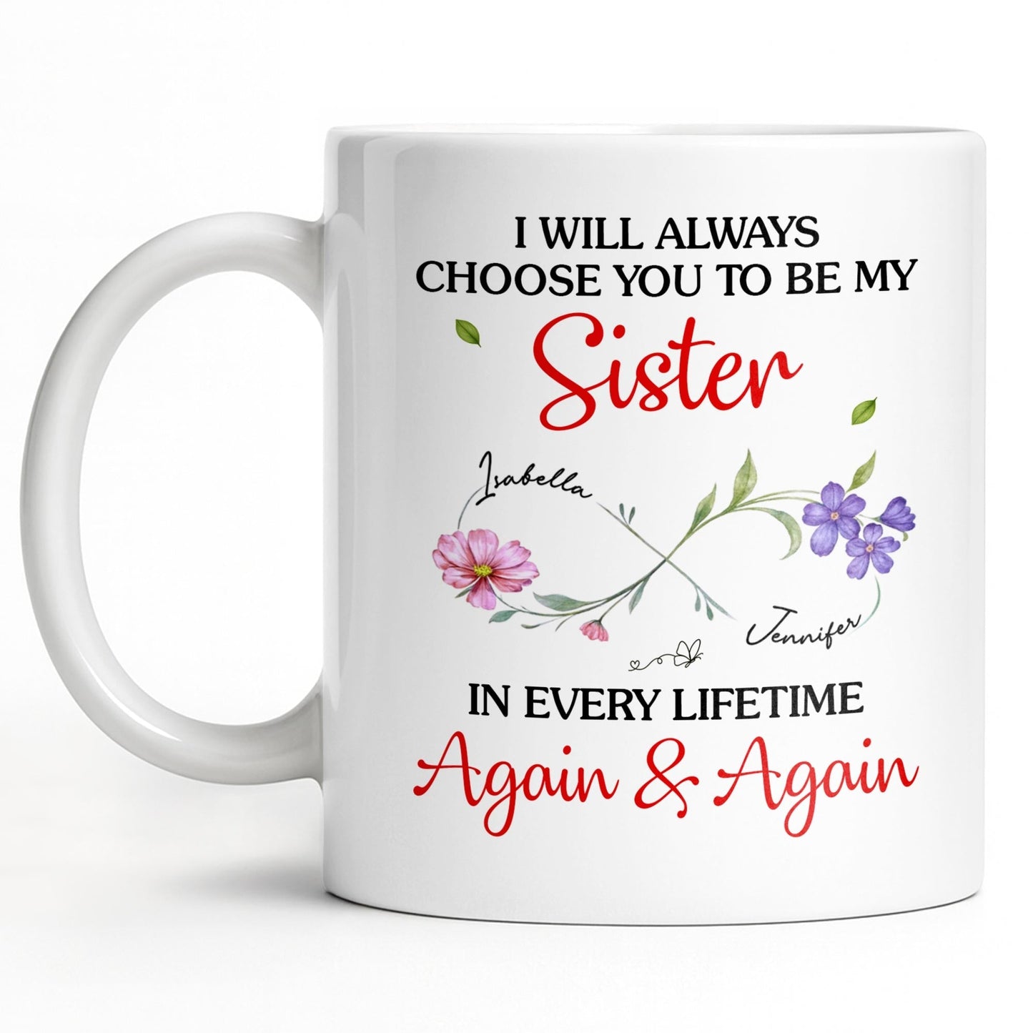 I Will Always Choose You To Be My Sister - Personalized Custom Coffee Mug - SIS008_MG