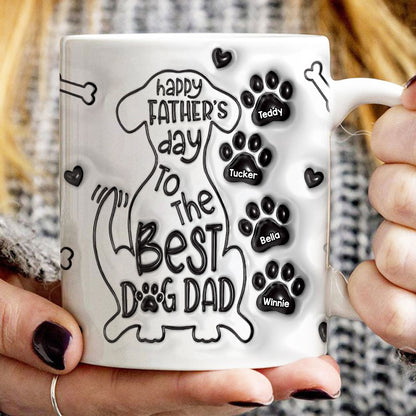Happy Father Day To The Best Dog Dad Personalized 3D Inflated Printed Mug