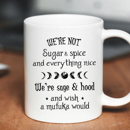 We're not Sugar & Spice Witch Besties Personalized Mug, Halloween Gift for Best Friends