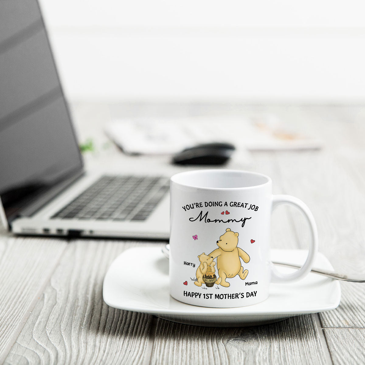You're Doing Great Job Happy 1st Mother's Day Mommy Bear Personalized Mug
