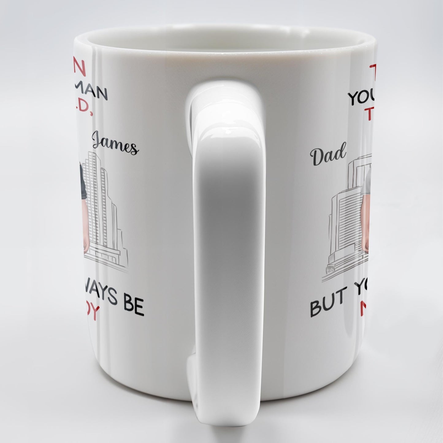 To My Son, You May Be A Man To The World, Father And Son Looking At City Skyline - Personalized Custom Coffee Mug - SON037_MG