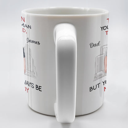 To My Son, You May Be A Man To The World, Father And Son Looking At City Skyline - Personalized Custom Coffee Mug - SON037_MG