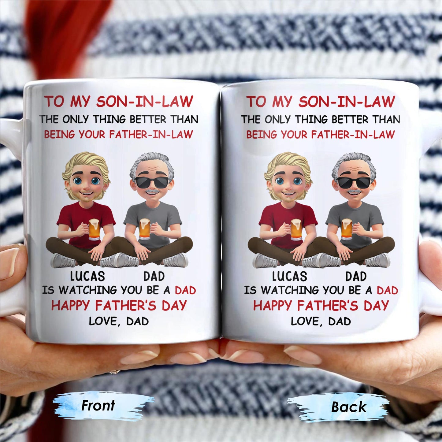 To My Son-In-Law, The Only Thing Better Than Being Your Father-In-Law, Cartoon Characters - Personalized Custom Coffee Mug - SON038_MG