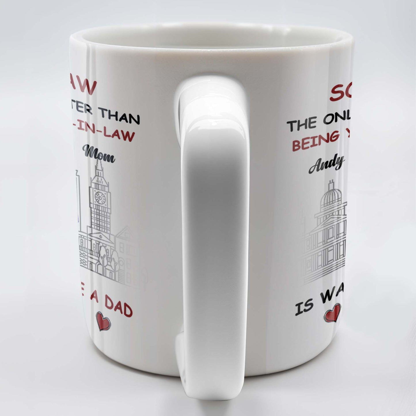 To My Son-In-Law The Only Thing Better Than Being Your Mother-In-Law, Cityscape and Heart - Personalized Custom Coffee Mug - SON040_MG