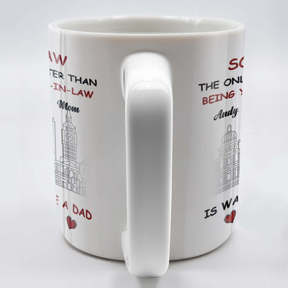 To My Son-In-Law The Only Thing Better Than Being Your Mother-In-Law, Cityscape and Heart - Personalized Custom Coffee Mug - SON040_MG