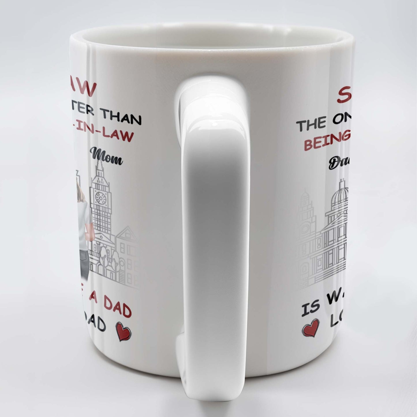 To Our Son-In-Law, The Only Thing Better Than Being Your Parent-In-Law, Family and Cityscape - Personalized Custom Coffee Mug - SON042_MG