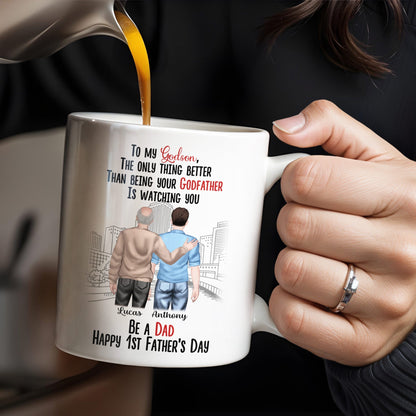 To My Godson, The Only Thing Better Than Being Your Godfather Is Watching You - Personalized Custom Coffee Mug - SON044_MG