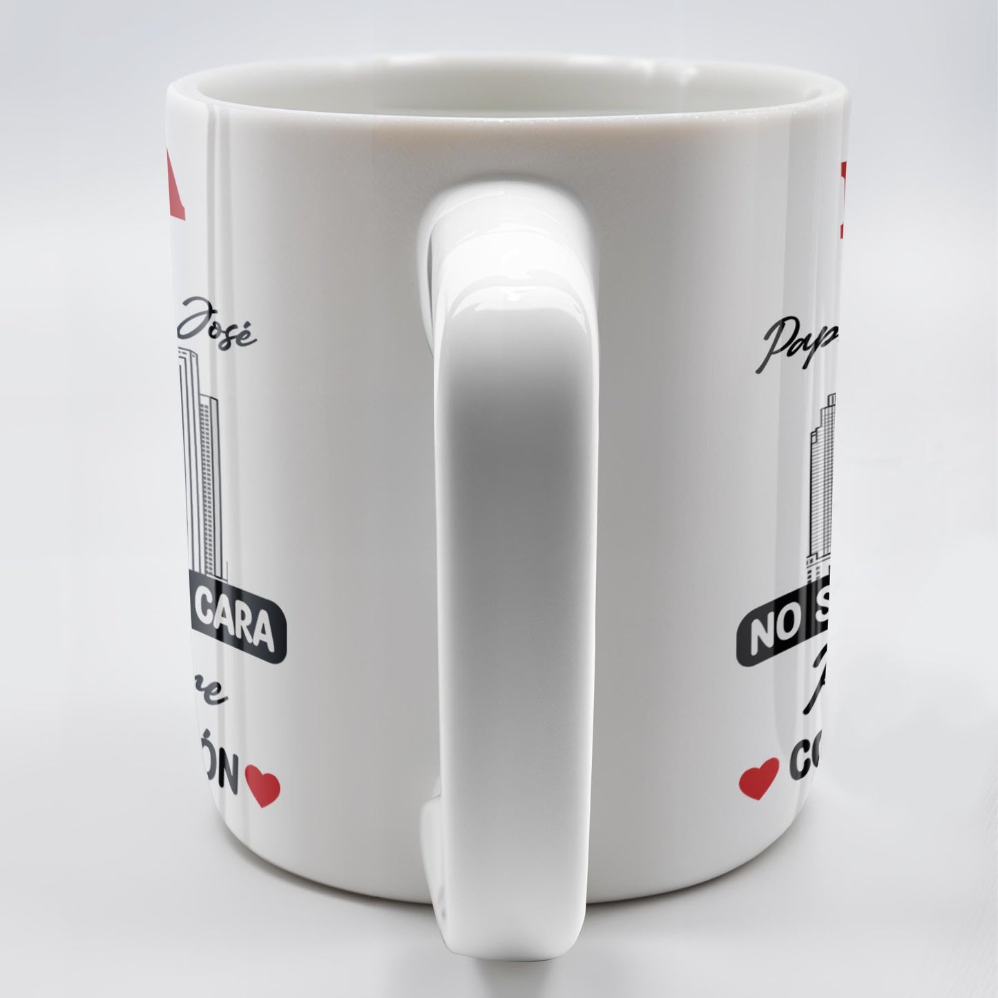 Papá & Hijo, No Siempre Cara A Cara Pero Siempre Corazón A Corazón, Father and Son, Cityscape - Personalized Custom Coffee Mug - SON052_MG