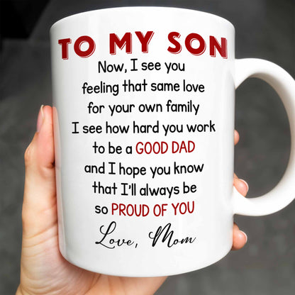 To My Son, City Skyline, People, Good Dad - Personalized Custom Coffee Mug - SON057_MG