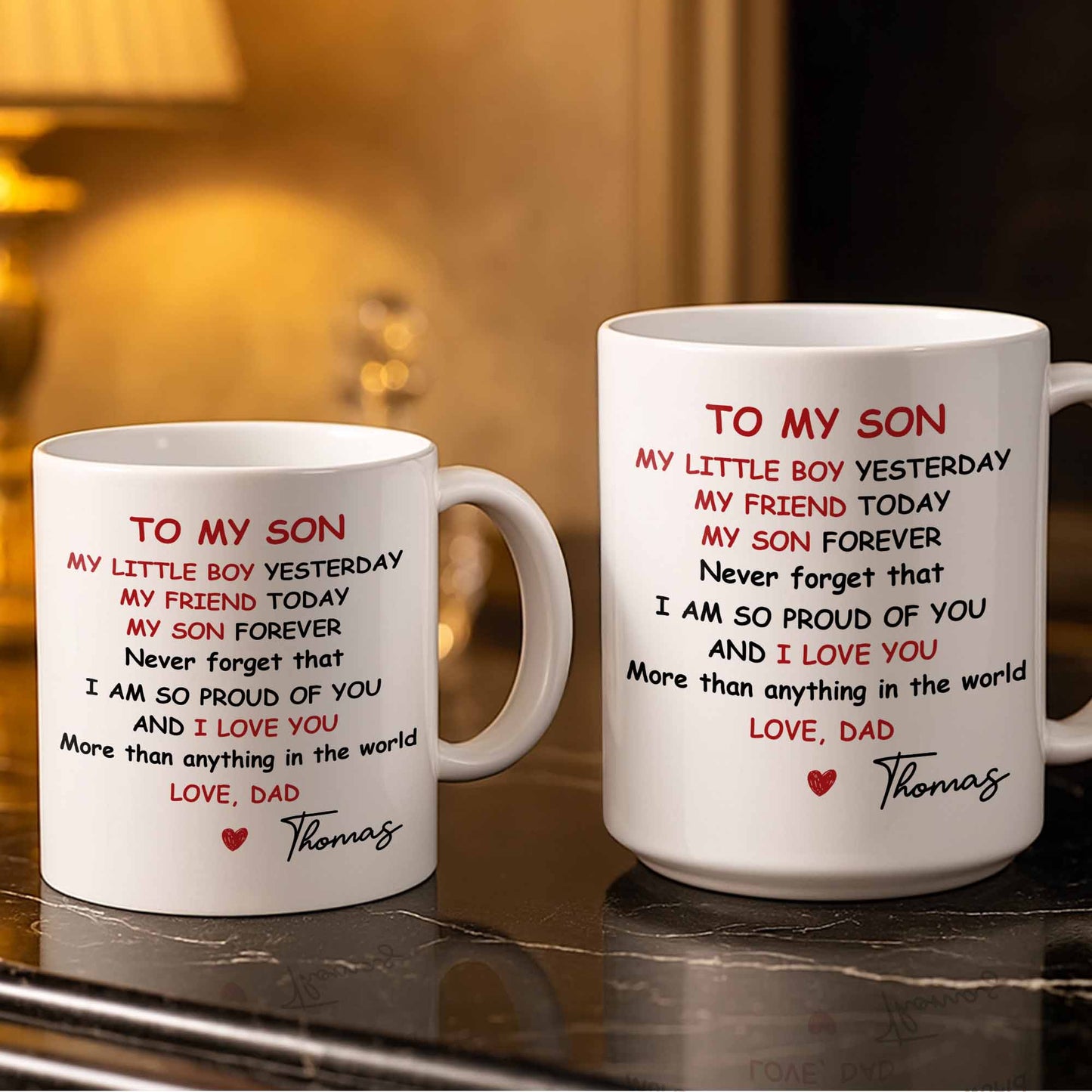 To My Son, Never Forget That I Am So Proud Of You - Personalized Custom Coffee Mug - SON073_MG