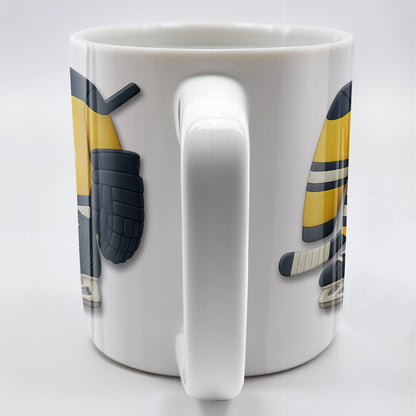 Customizable Hockey Jersey and Ice Skates Design - Personalized Custom Coffee Mug - SPORT008_MG