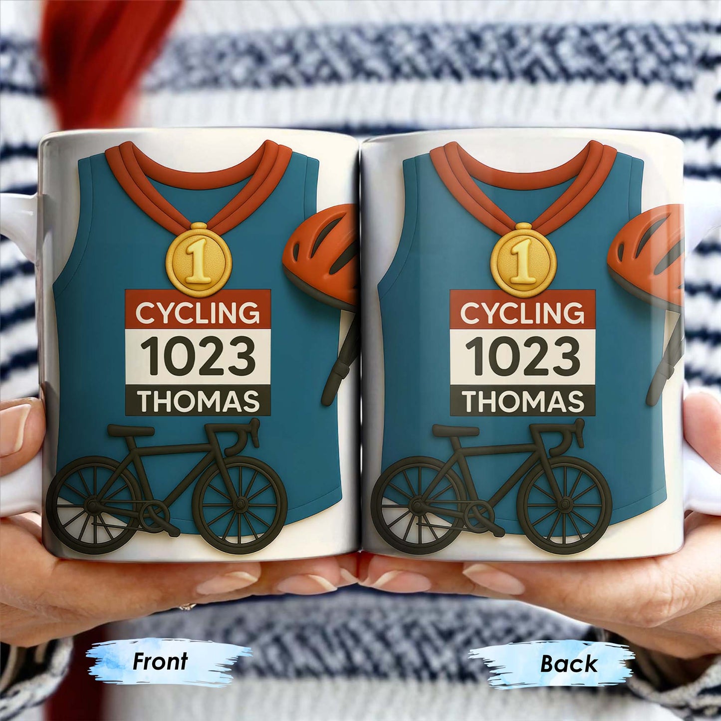 Celebrate Your Cycling Achievements With A Personalized Mug - Personalized Custom Coffee Mug - SPORT009_MG