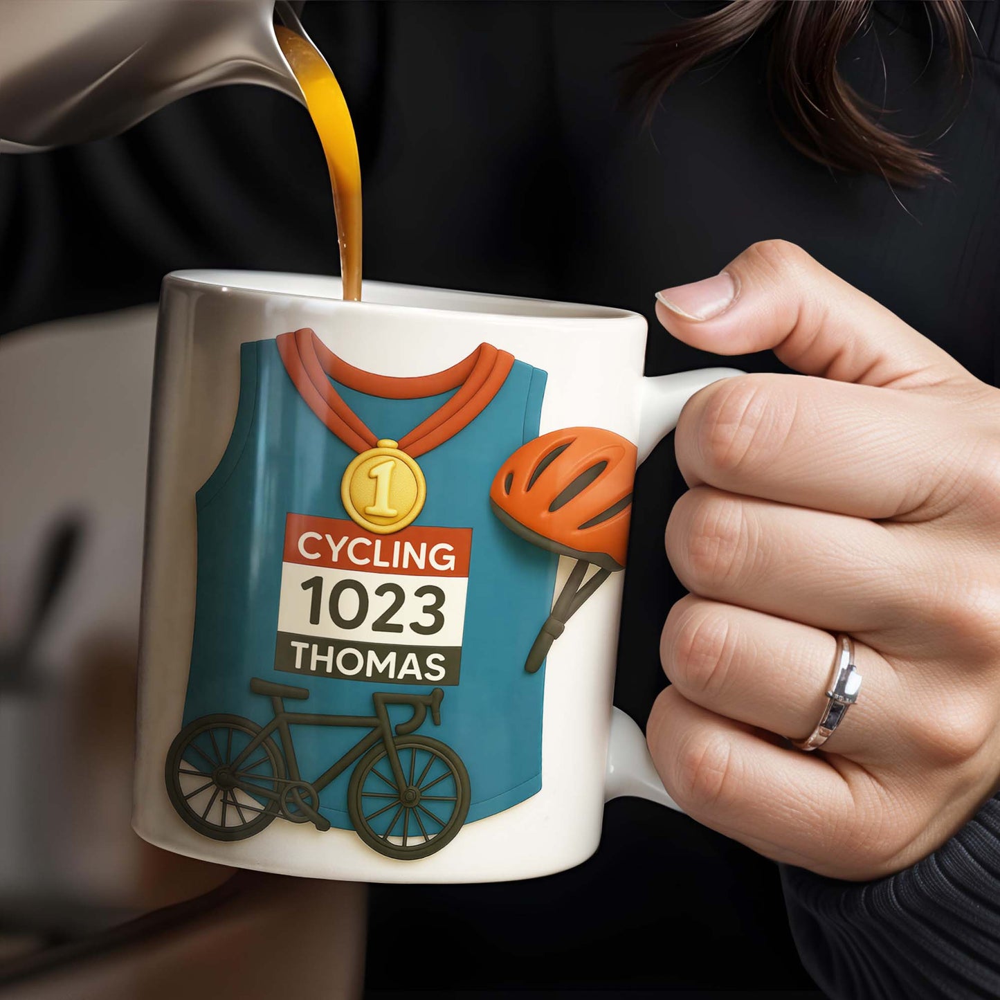 Celebrate Your Cycling Achievements With A Personalized Mug - Personalized Custom Coffee Mug - SPORT009_MG