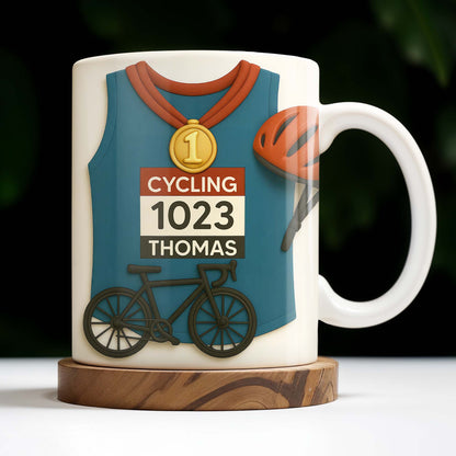 Celebrate Your Cycling Achievements With A Personalized Mug - Personalized Custom Coffee Mug - SPORT009_MG