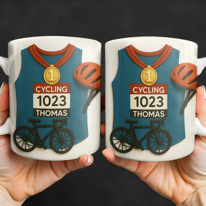 Celebrate Your Cycling Achievements With A Personalized Mug - Personalized Custom Coffee Mug - SPORT009_MG
