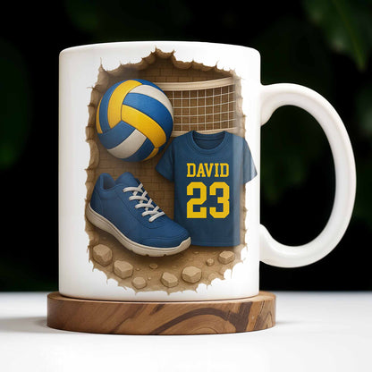 Celebrate Your Love for Volleyball With Sports Gear - Personalized Custom Coffee Mug - SPORT028_MG