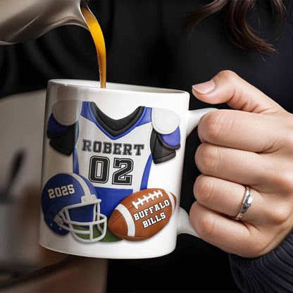 Personalized Football Team Pride Mug With Jersey and Helmet - Personalized Custom Coffee Mug - SPORT041_MG