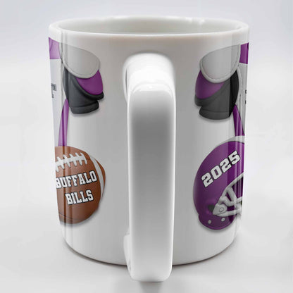 Personalized Football Team Pride Mug With Jersey and Helmet - Personalized Custom Coffee Mug - SPORT041_MG