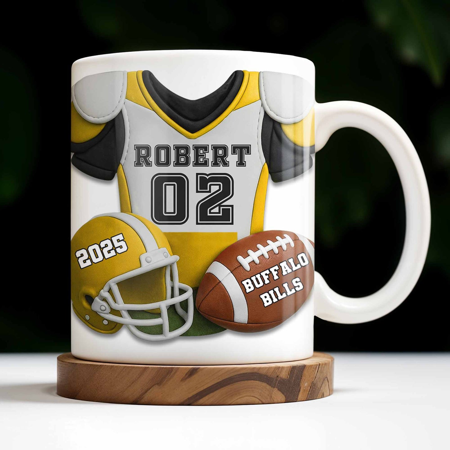 Personalized Football Team Pride Mug With Jersey and Helmet - Personalized Custom Coffee Mug - SPORT041_MG