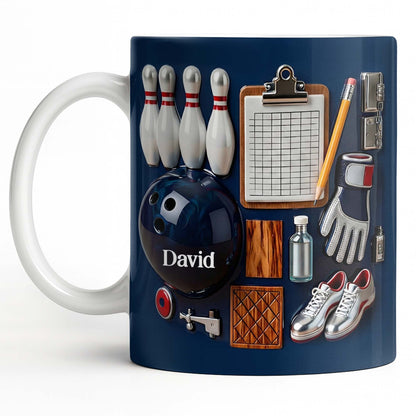 Customizable Bowling Enthusiasts Essential Gear - Personalized Custom Coffee Mug - SPORT069_MG