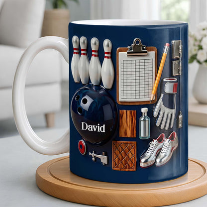 Customizable Bowling Enthusiasts Essential Gear - Personalized Custom Coffee Mug - SPORT069_MG
